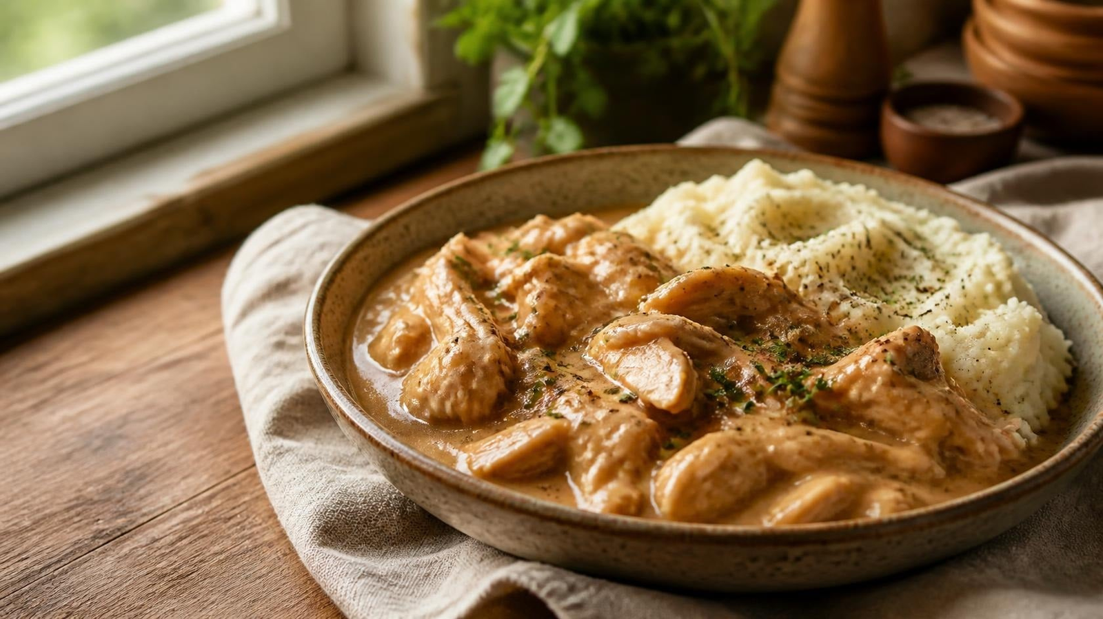 Easy Slow Cooker Chicken and Gravy (Comforting Set-and-Forget Dinner)